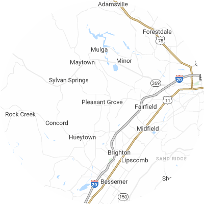 Best pest companies in Pleasant Grove, AL map
