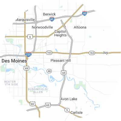 Best pest companies in Pleasant Hill, IA map