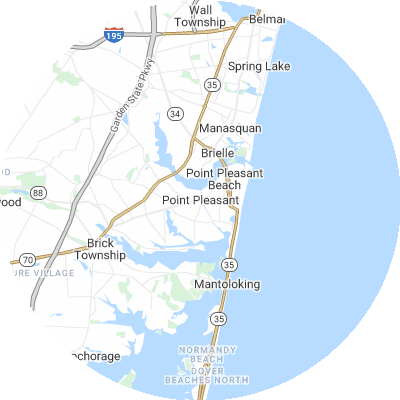 Best roofers in Point Pleasant, NJ map