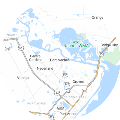 Best lawn care companies in Port Neches, TX map