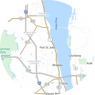 Best moving companies in Port St. John, FL map