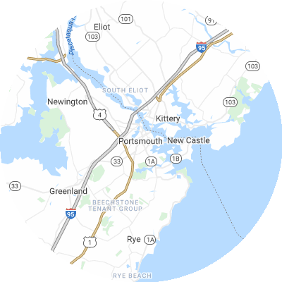Best window replacement companies in Portsmouth, NH map