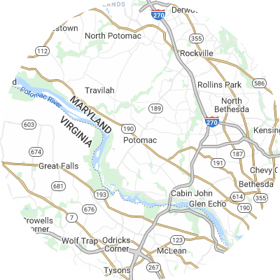 Best moving companies in Potomac, MD map