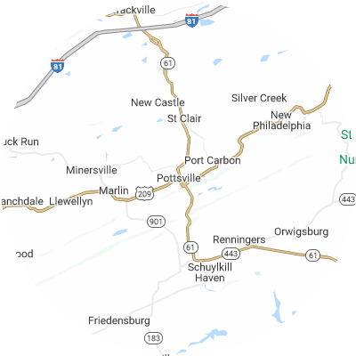 Best gutter cleaners in Pottsville, PA map