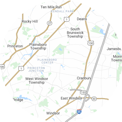 Best roofers in Princeton Meadows, NJ map