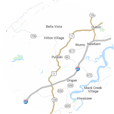 Best pest control companies in Pulaski, VA map