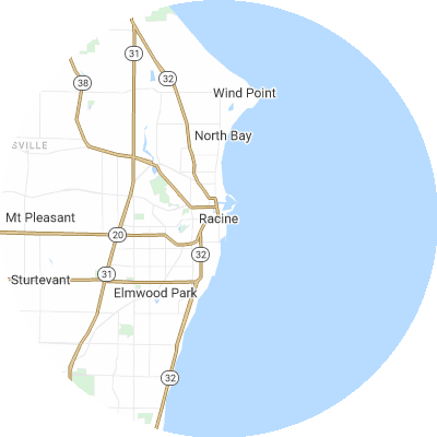 Best lawn care companies in Racine, WI map
