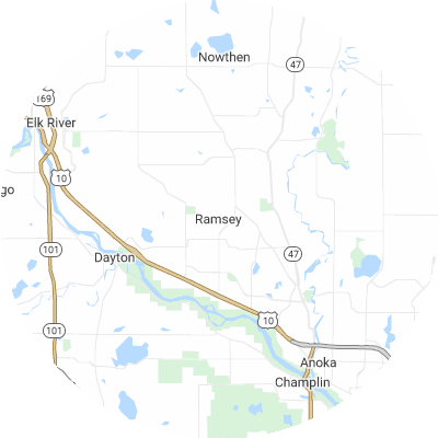 Best pest companies in Ramsey, MN map