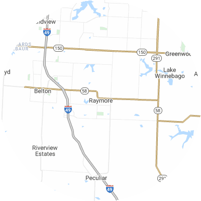 Best moving companies in Raymore, MO map