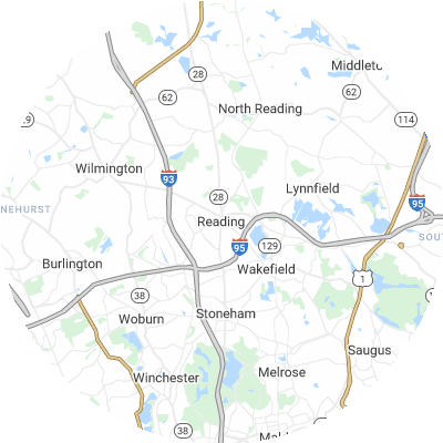 Best solar companies in Reading, MA map