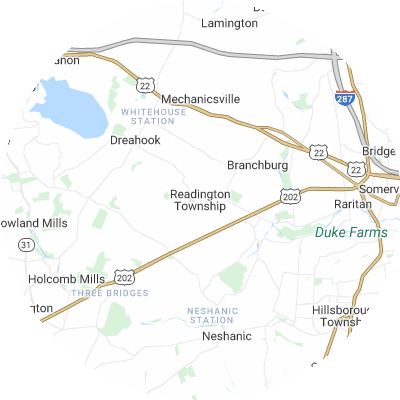 Best lawn care companies in Readington, NJ map