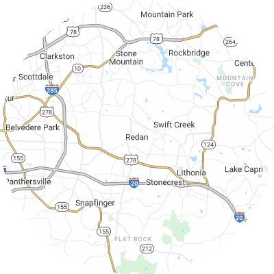 Best pest control companies in Redan, GA map