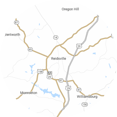 Best concrete companies in Reidsville, NC map