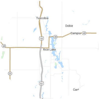 Best plumbers in Rice Lake, WI map