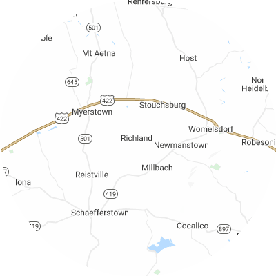 Best pest control companies in Richland, PA map