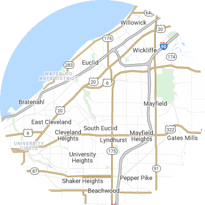 Best roofers in Richmond Heights, OH map