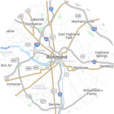 Best pest companies in Richmond, VA map