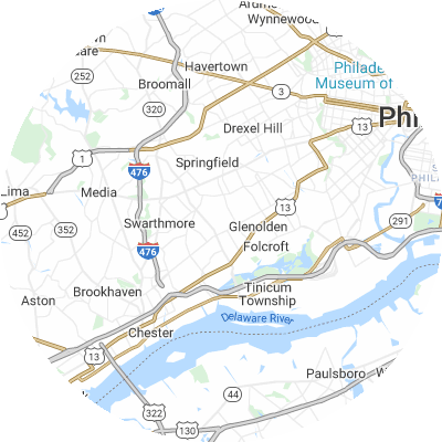 Best moving companies in Ridley, PA map