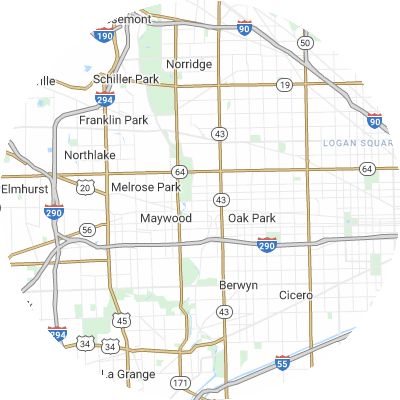 Best lawn care companies in River Forest, IL map