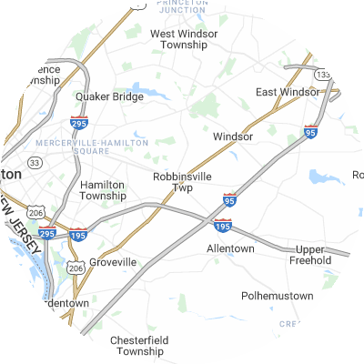 Best lawn care companies in Robbinsville, NJ map