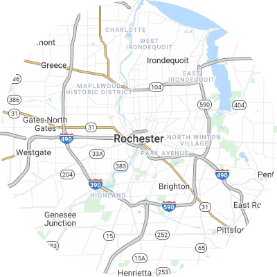 Best window replacement companies in Rochester, NY map