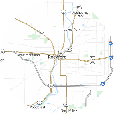 Best window companies in Rockford, IL map