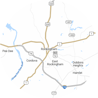 Best moving companies in Rockingham, NC map
