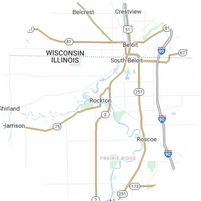 Best roofers in Rockton, IL map