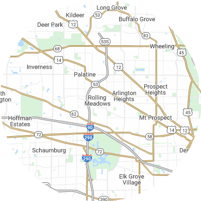 Best pest control companies in Rolling Meadows, IL map