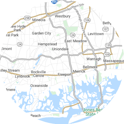 Best moving companies in Roosevelt, NY map