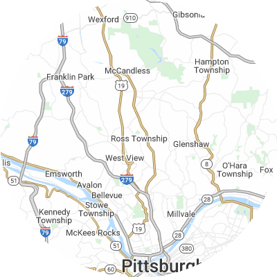 Best lawn care companies in Ross, PA map