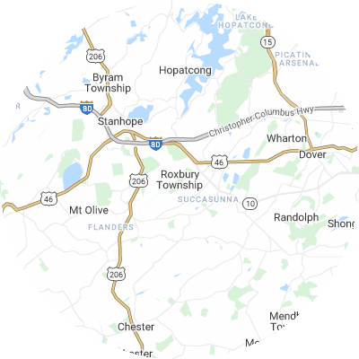 Best pest control companies in Roxbury, NJ map