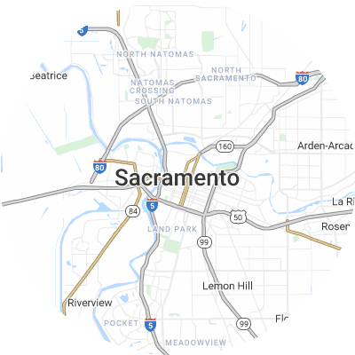 Best roofing companies in Sacramento, CA map
