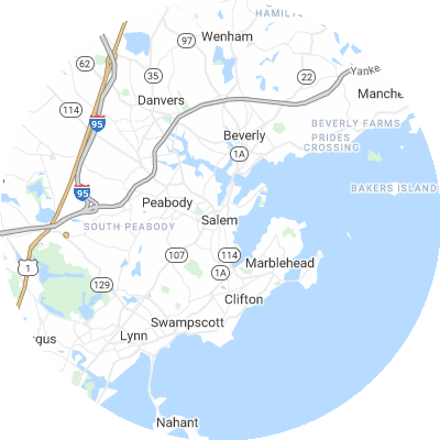 Best moving companies in Salem, MA map