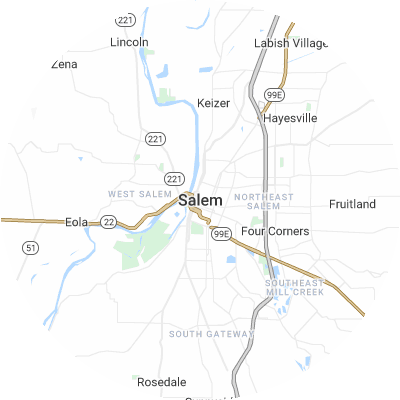 Best moving companies in Salem, OR map