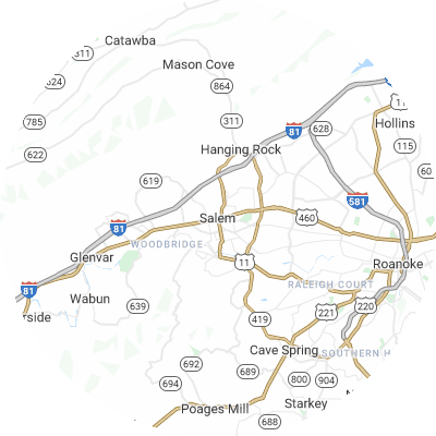 Best moving companies in Salem, VA map