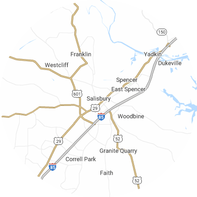Best pest control companies in Salisbury, NC map