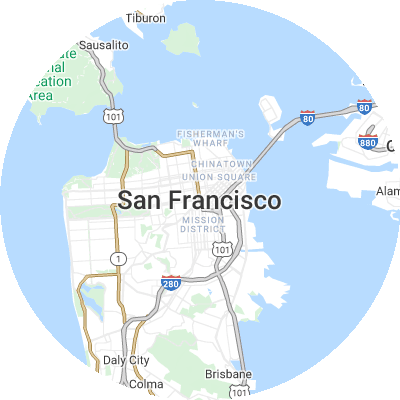 Best gutter companies in San Francisco, CA map