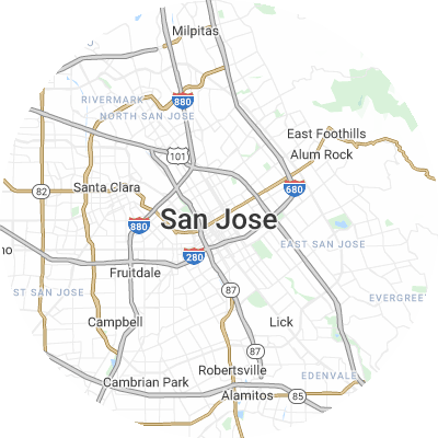 Best roofing companies in San Jose, CA map