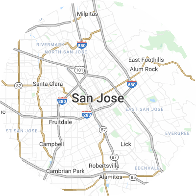 Best roofers in San Jose, CA map