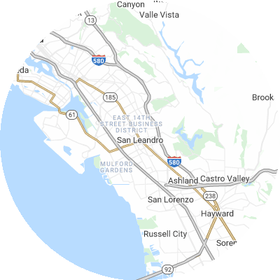 Best gutter companies in San Leandro, CA map