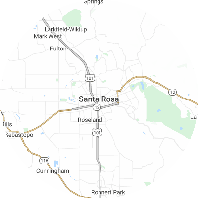 Best lawn care companies in Santa Rosa, CA map