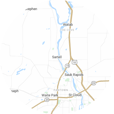 Best moving companies in Sartell, MN map