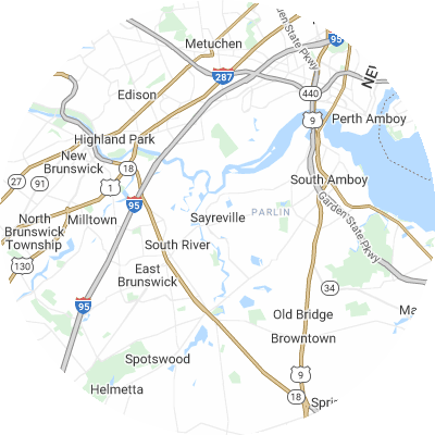 Best roofing companies in Sayreville, NJ map