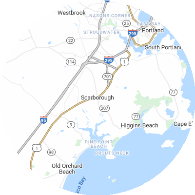 Best window replacement companies in Scarborough, ME map