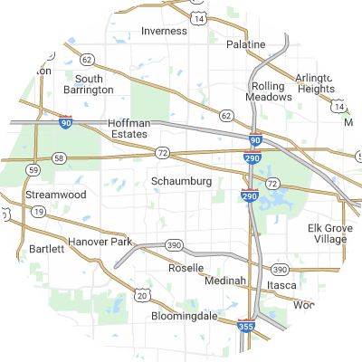Best lawn companies in Schaumburg, IL map