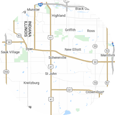 Best moving companies in Schererville, IN map