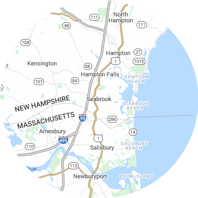 Best window replacement companies in Seabrook, NH map
