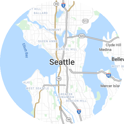 Best gutter companies in Seattle, WA map