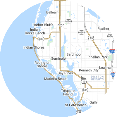 Best window replacement companies in Seminole, FL map
